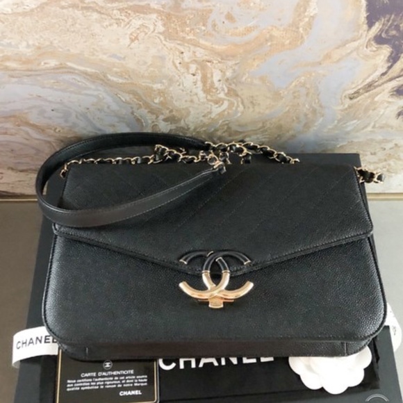 Chanel Chain Flap Bag Quilted Caviar Medium - Picture 4 of 8